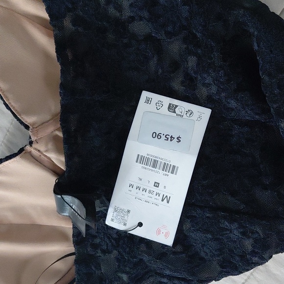 Zara Velvet Lace Black Corset Sz M - Picture 11 of 12